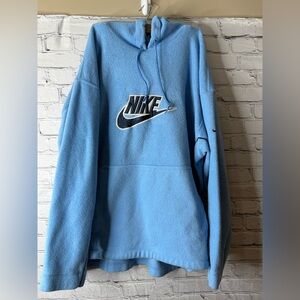 Nike Men’s vintage Light Blue hooded Fleece Pullover with Logo XXL